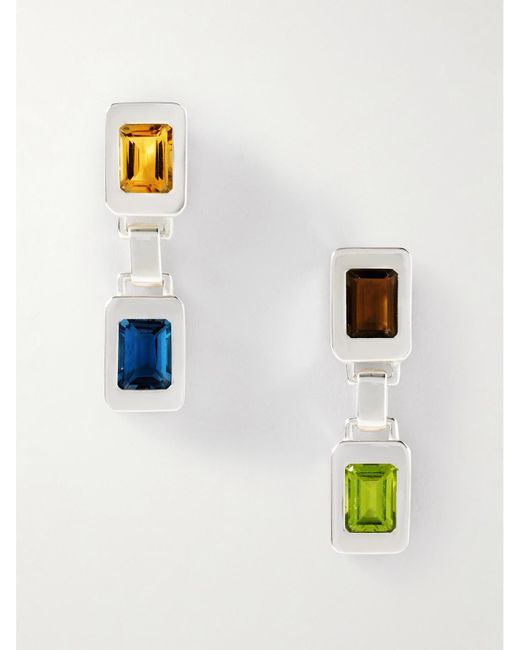 Loren Stewart Blue Roca Link Multi-Stone Earrings