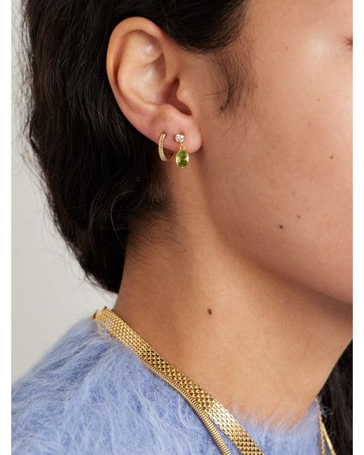 Loren Stewart Metallic Sunny 14-Karat, Diamond And Peridot Single Earring