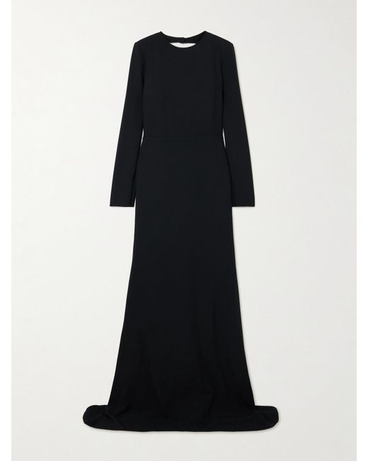 Gucci Black Crystal-Embellished Open-Back Crepe Gown