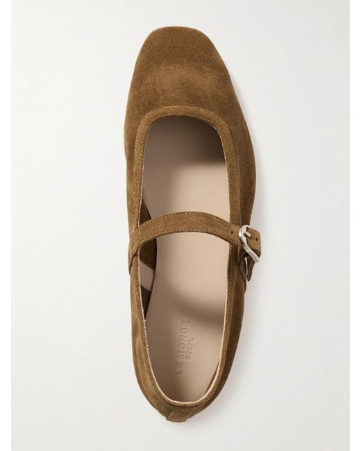Le Monde Beryl Brown Suede Mary Jane Ballet Flats