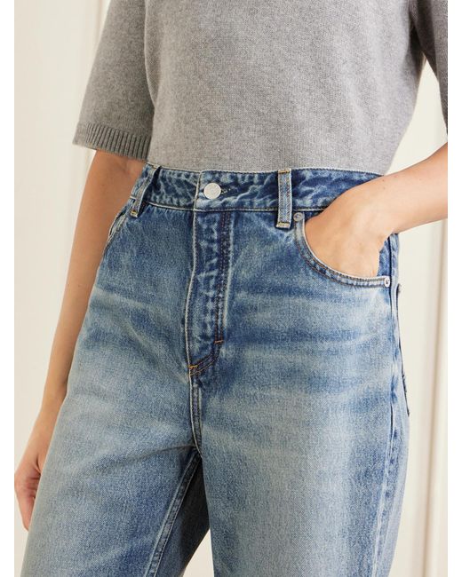 Alaïa Blue Mid-Rise Wide-Leg Jeans
