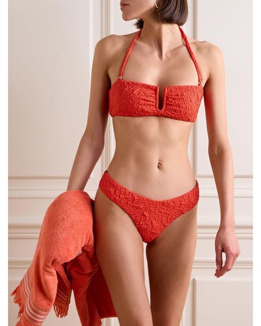 Mara Hoffman Red Cece Recycled-Popcorn Bikini Briefs