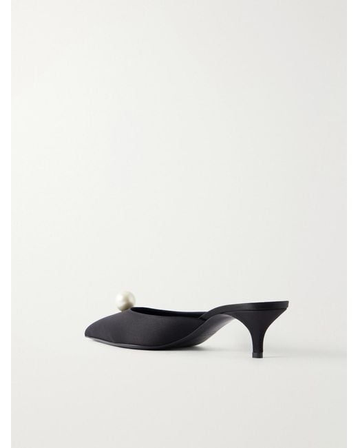 Magda Butrym White Satin Pumps