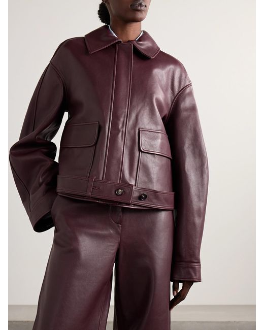 Co. Purple Belted Leather Jacket