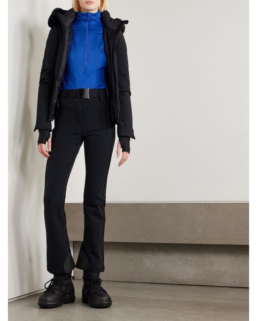 Goldbergh Blue Serena Stretch Recycled-Jersey Half-Zip Top