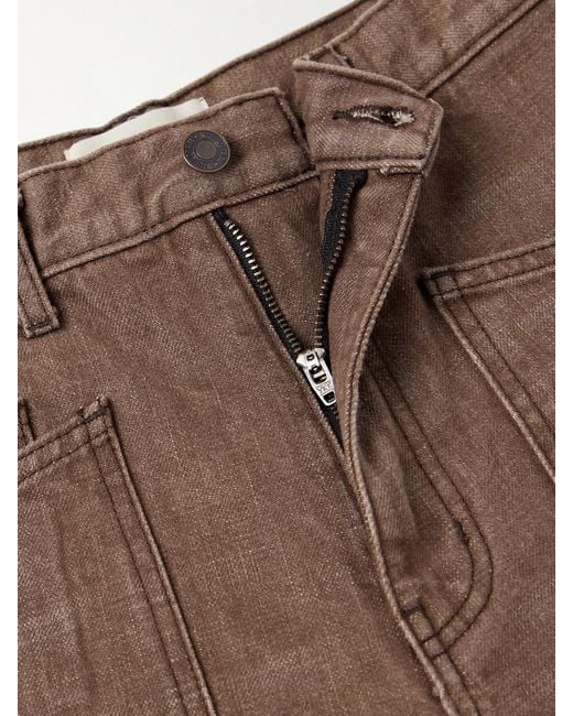 Nili Lotan Brown Shon Mid-Rise Barrel-Leg Jeans