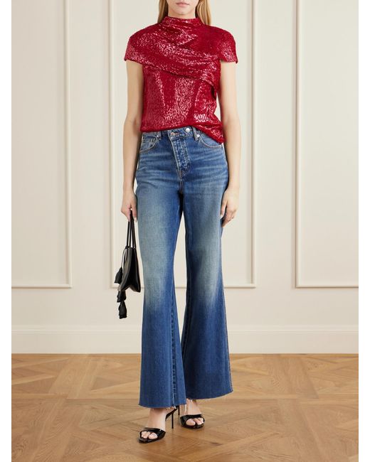 Self-Portrait Red Top With Lurex Thread