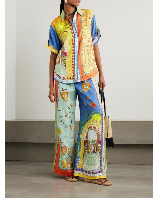 Chemise En Lin Imprimé X Sam Pauletto ALÉMAIS en coloris Blue