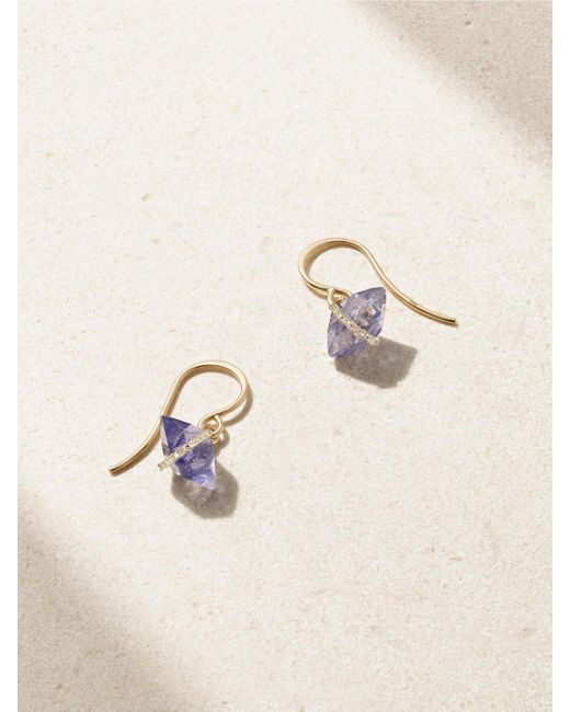 Boucles D'Oreilles En Or 14 Carats (585/1000) Recyclé, Iolite Et Diamants D'Herkimer Melissa Joy Manning en coloris Natural