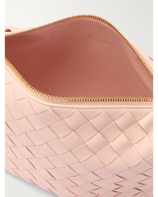 Bottega Veneta Pink Wallace Intrecciato Leather Shoulder Bag