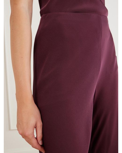 Veronica Beard Purple Braddock Satin Wide-Leg Pants