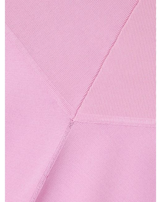Stella McCartney Pink Off-The-Shoulder Knitted Midi Dress