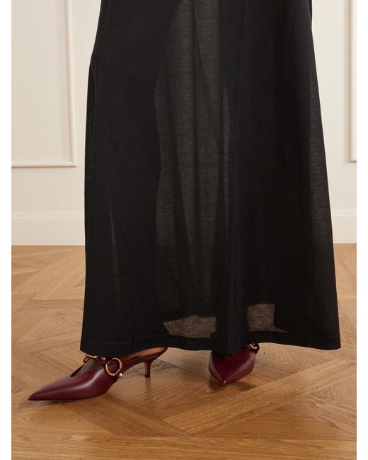 Balenciaga Brown City Embellished Leather Mules