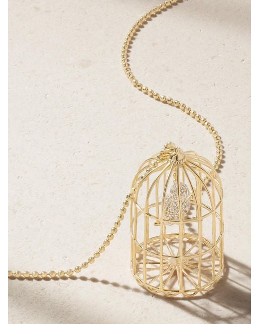 Sydney Evan Natural Caged Albert 14-Karat Diamond Necklace