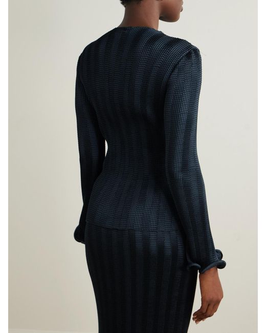 Jonathan Simkhai Blue Carys Oberteil Aus Satin