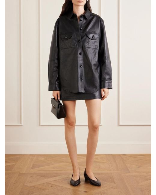 Blazé Milano Black Berber Leather Shirt