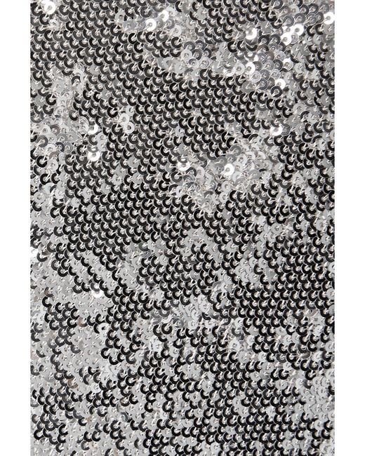 Et Ochs Gray Ava Strapless Cutout Sequined Satin Gown