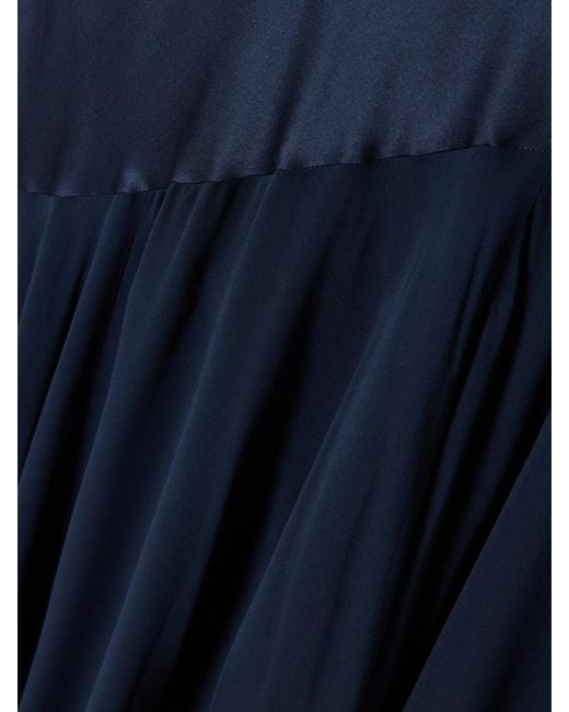 Jupe Longue Asymétrique En Satin De Soie Et En Georgette Sinead TOVE en coloris Blue