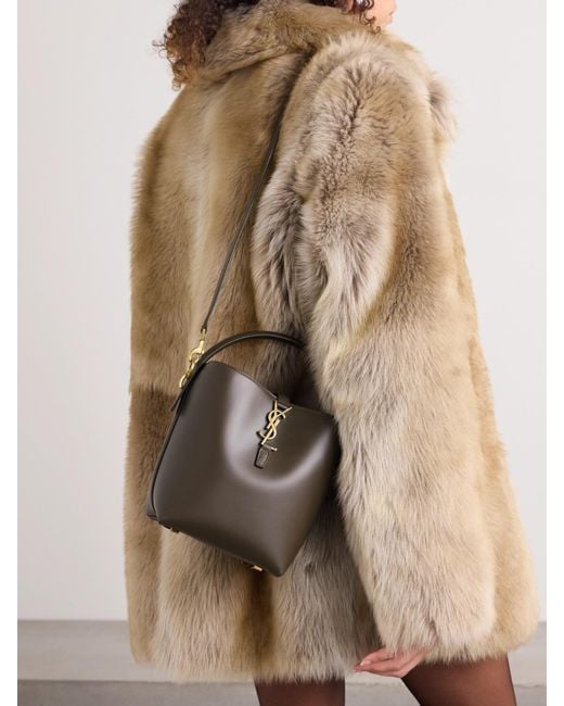 Sac Seau En Cuir Le 37 Small Saint Laurent en coloris Green