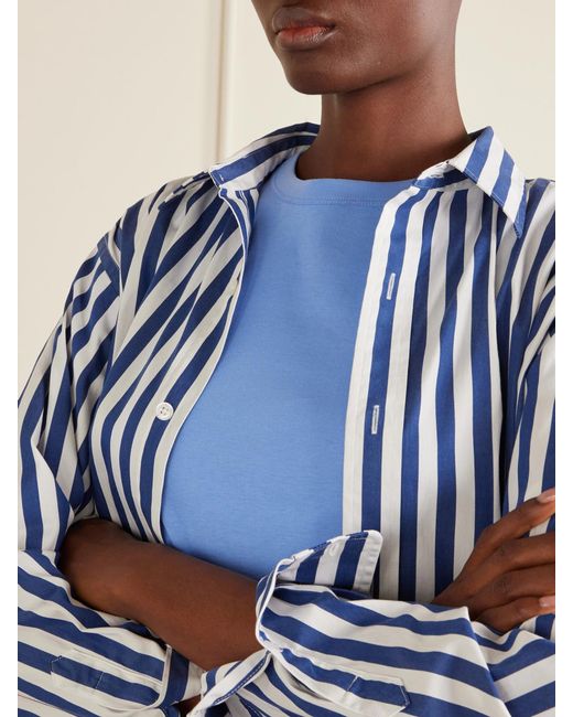 Flore Flore Blue Car Ribbed Organic Cotton-Jersey T-Shirt