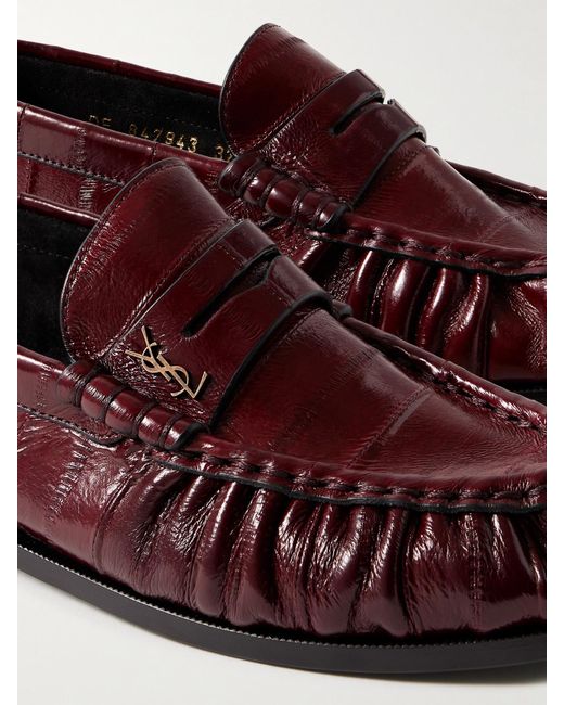 Saint Laurent Red Le Loafer Eel Loafers