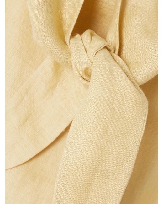 Sir Metallic Carlotta Neckholder-Midikleid Aus Leinen Zum Binden