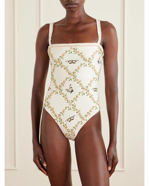 Agua Bendita White Limon Azucar Printed Swimwear