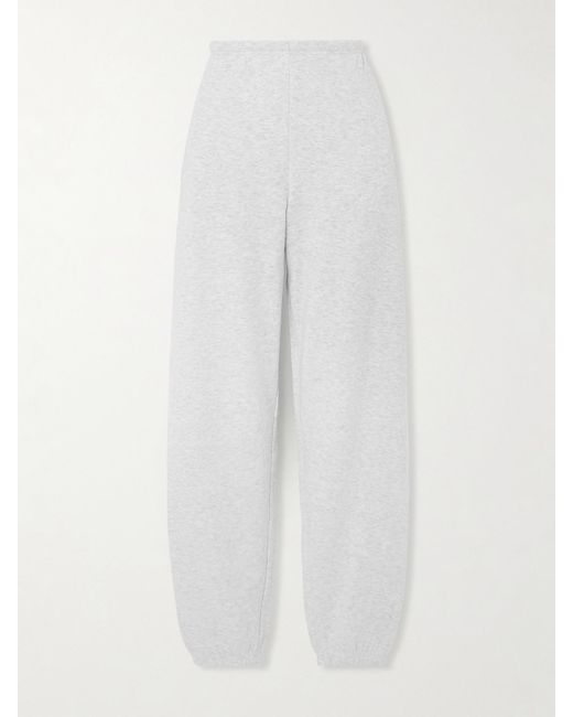 Pantalon De Survêtement En Molleton De Coton Mélangé, Light Heather Skims en coloris White