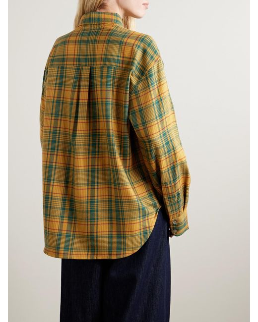 The Elder Statesman Multicolor Checked Cashmere And Wool-Blend Shirt