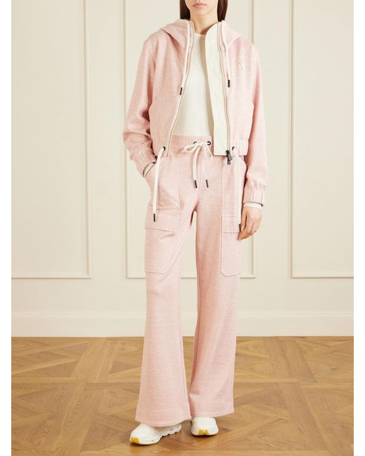 Moncler Pink Cotton-Jersey Straight-Leg Sweatpants