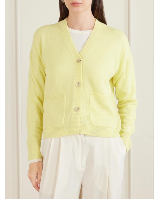 Allude Yellow Cashmere Cardigan