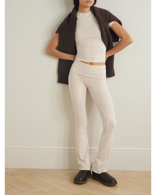 Pantalon À Taille Repliée En Jersey De Coton Stretch, Neutral Skims en coloris Natural