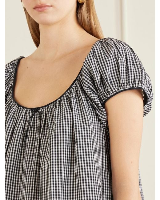Doen Gray Julia Gingham Organic Cotton-Poplin Mini Dress