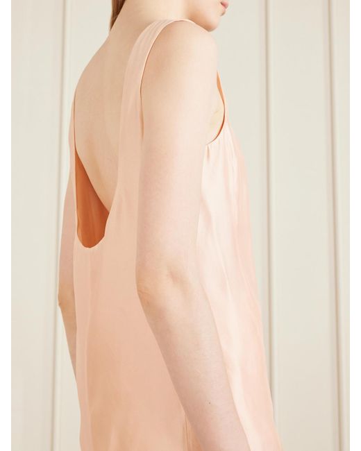 Khaite Natural Parker Satin-Twill Tank