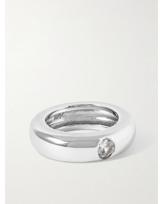 Joolz by Martha Calvo White Rhodinierter Ring Mit Kristall