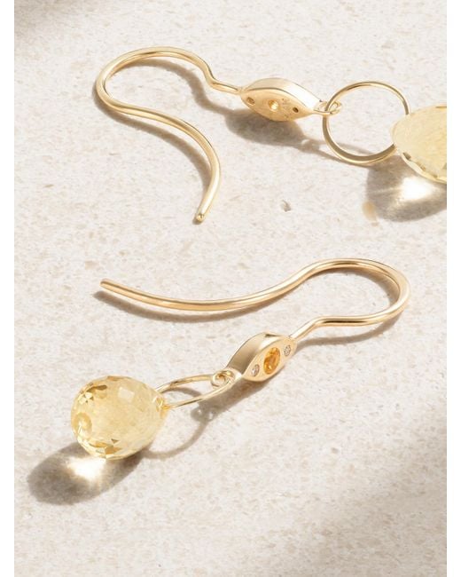 Melissa Joy Manning Natural 14-Karat Recycled, Citrine And Diamond Earrings