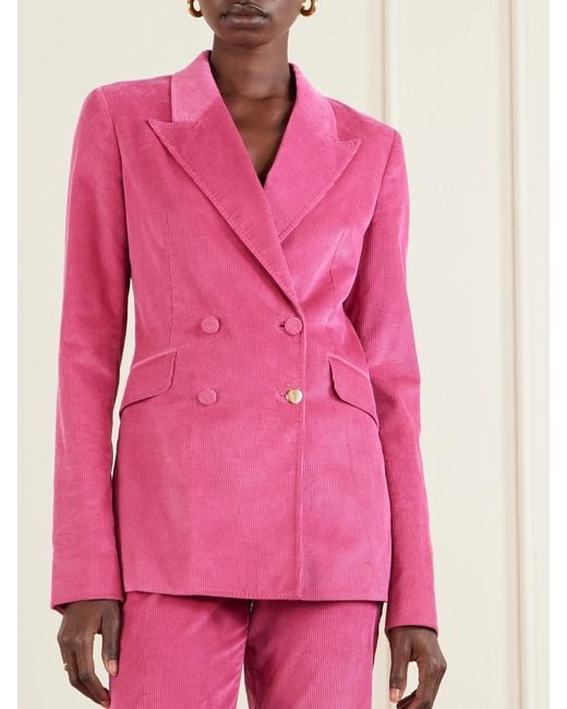 Gabriela Hearst Pink Angela Cotton-Corduroy Blazer