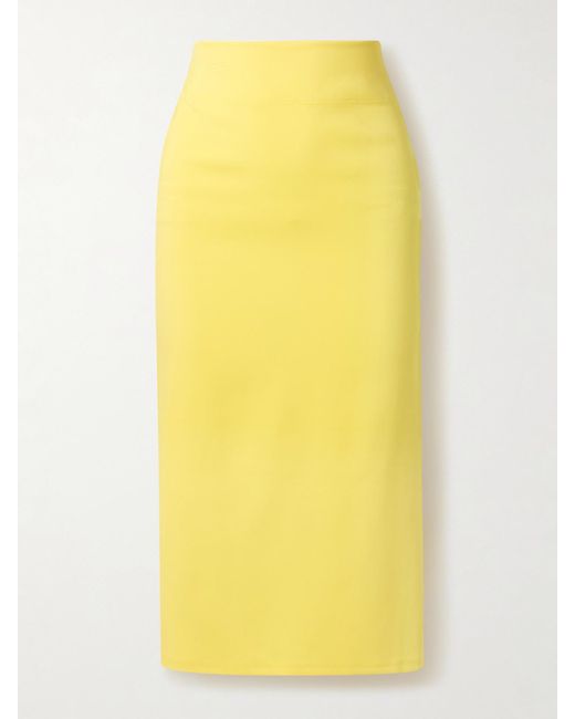 Jacquemus Yellow Sablier Draped Crepe-Jersey Midi Skirt