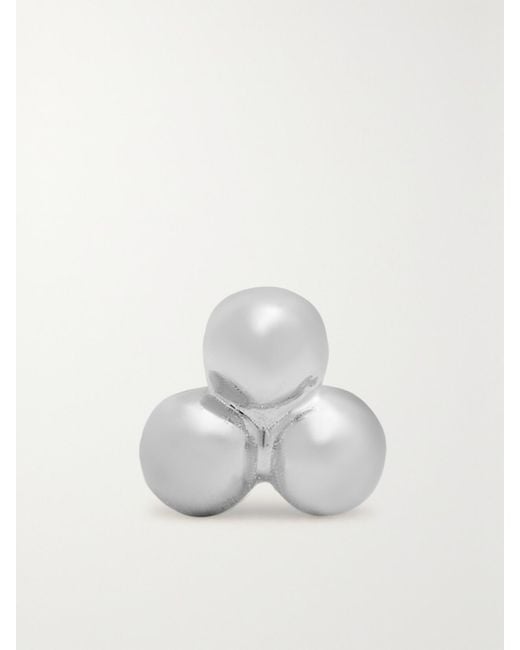 Maria Tash White 3.5Mm Ball Trinity Threaded Stud 14-Karat Single Earring