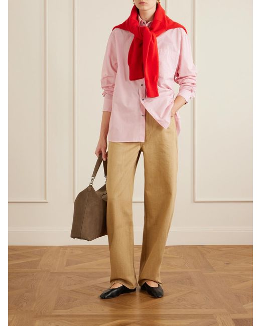 B Sides Pink Nolan Striped Cotton-Poplin Shirt