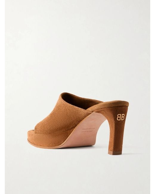 Balenciaga Brown Fargo Suede Mules