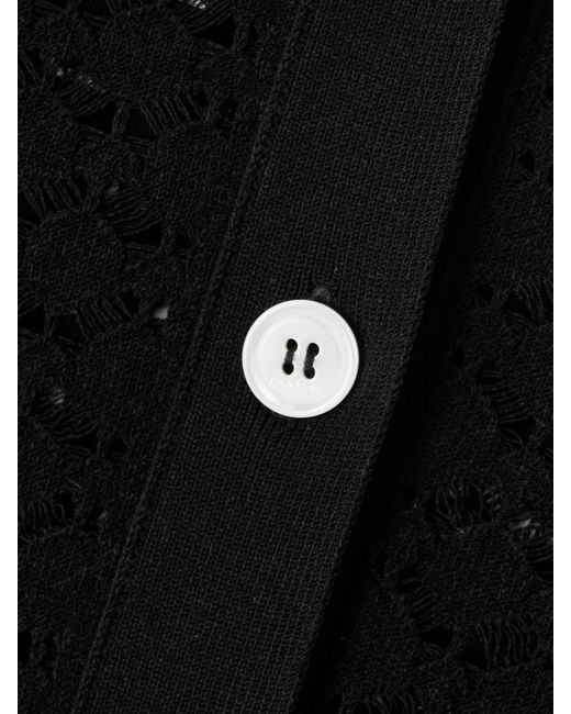 Lanvin Black Cropped Open-Knit Cardigan