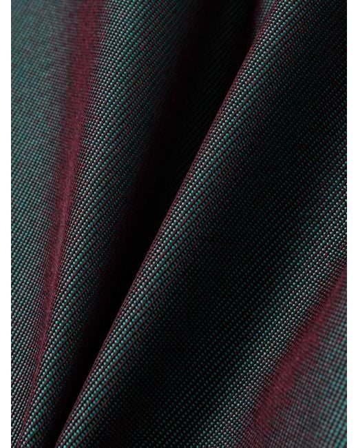 Jil Sander Green Pleated Iridescent Wool-Blend Gabardine Wide-Leg Pants
