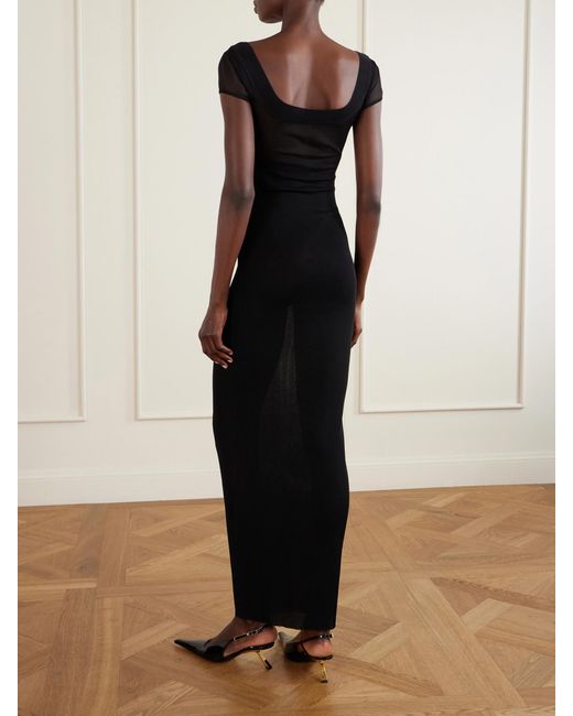 Saint Laurent Blue Knitted Maxi Dress