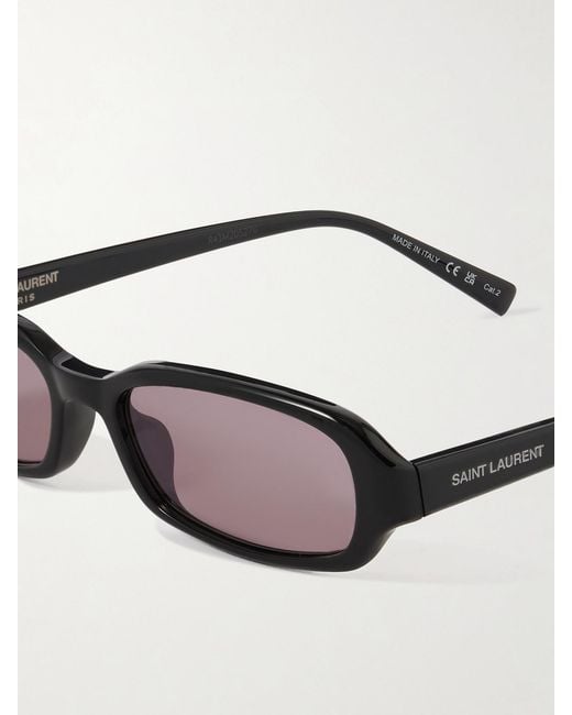 Saint Laurent Black Erin Oval-Frame Acetate Sunglasses