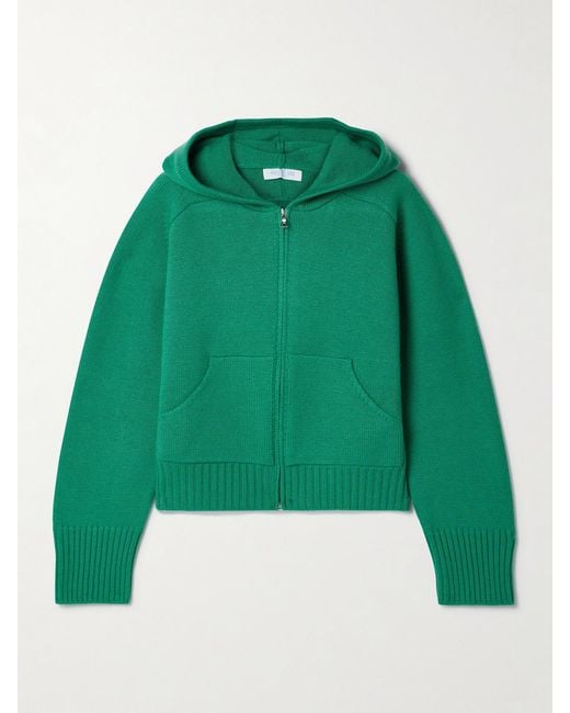 Calle Del Mar Green Cashmere Zip-Up Hoodie