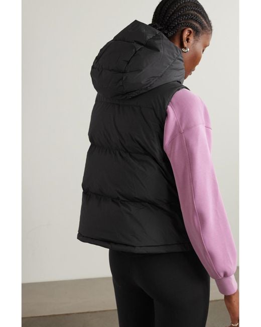 lululemon athletica Black Wunder Puff Verkürzte Daunenweste Aus Gestepptem Recyceltem Glyde-Material Mit Kapuze