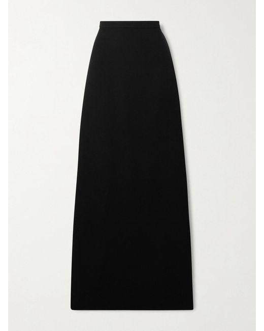 Valentino Garavani Black Silk-Cady Maxi Skirt