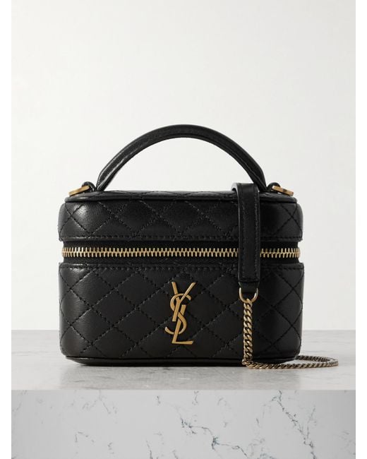 Saint Laurent Black Gaby Vanity Micro Quilted Leather Shoulder Bag
