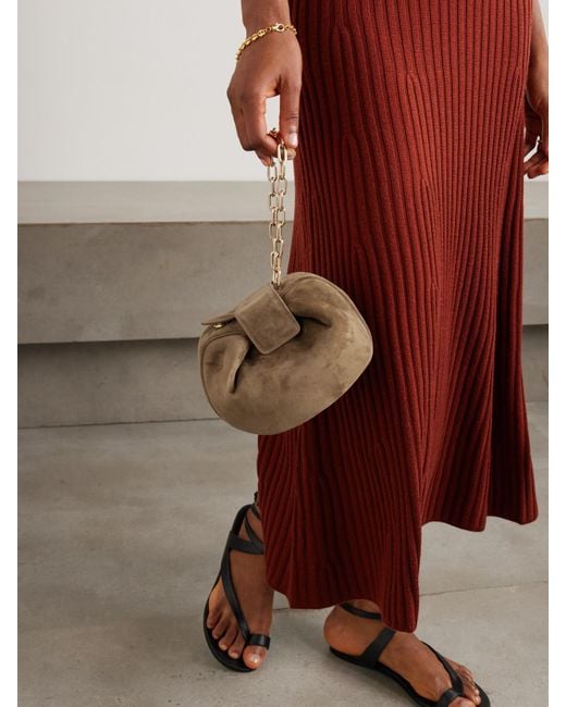 Gabriela Hearst Brown Soft Demi Suede Clutch